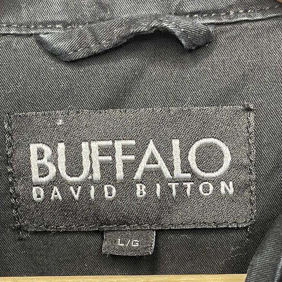 Buffalo David Bitton Black Hooded Military Utility Jacket L/G - Picture 2 of 8